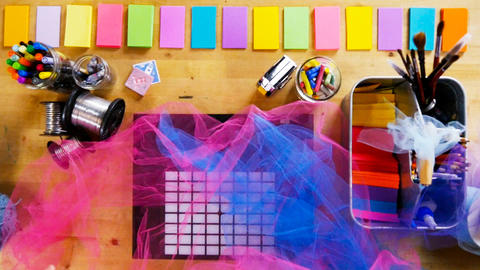 colorful cards on table