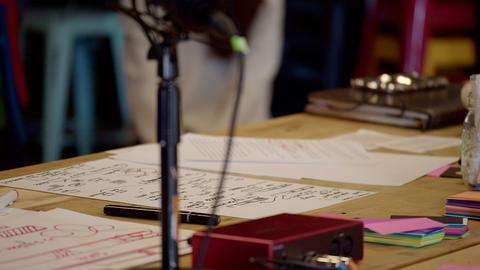 papers on table