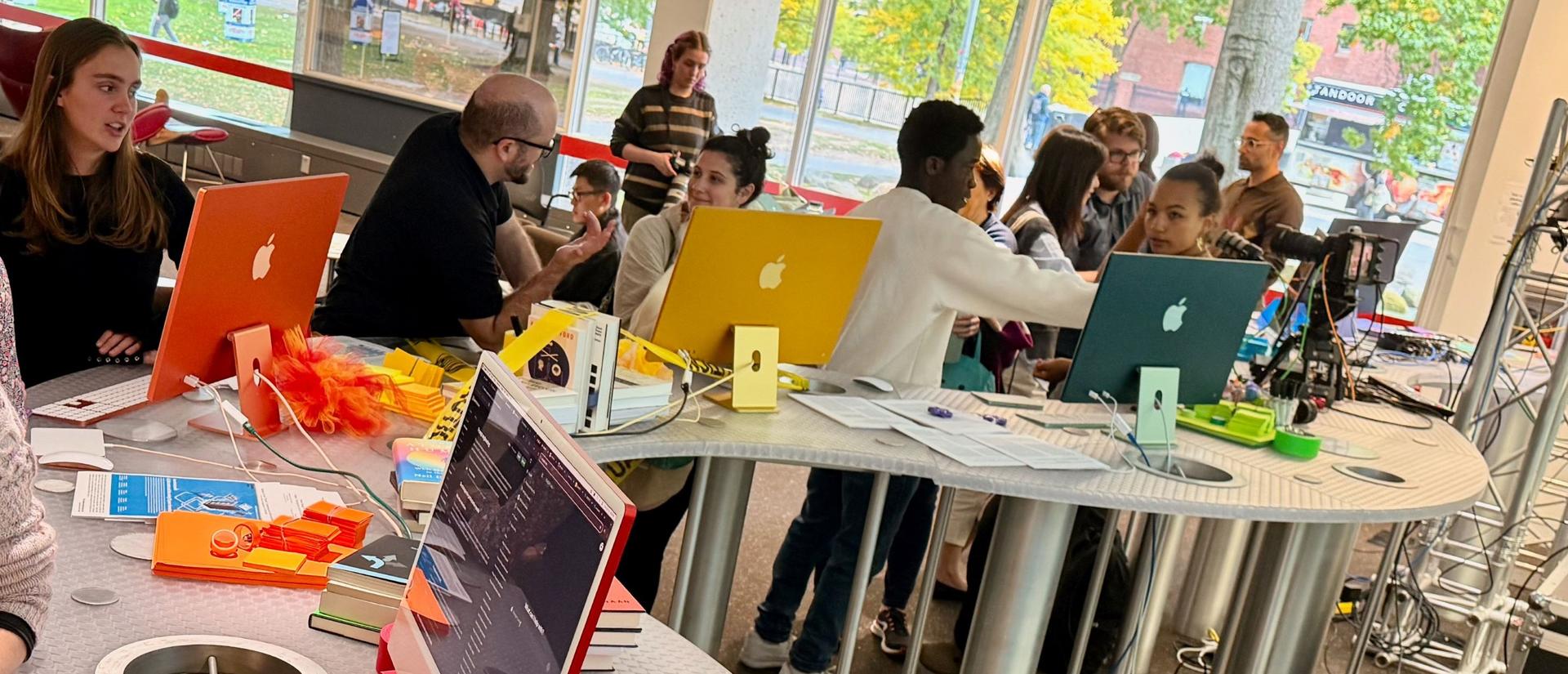 students exploring AI tools at the Science Center